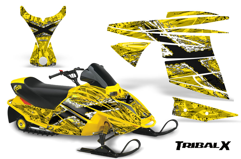 Ski-Doo MiniZ Graphics Kit TribalX White Yellow